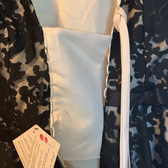 NWT Levory J black & cream cocktail dress size 10 - Picture 7 of 11